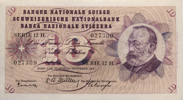 10 Franken 1956 - 12H 027389